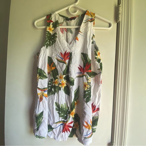 Puanani Tropical Floral Sleeveless Top Medium - Picture 1 of 3